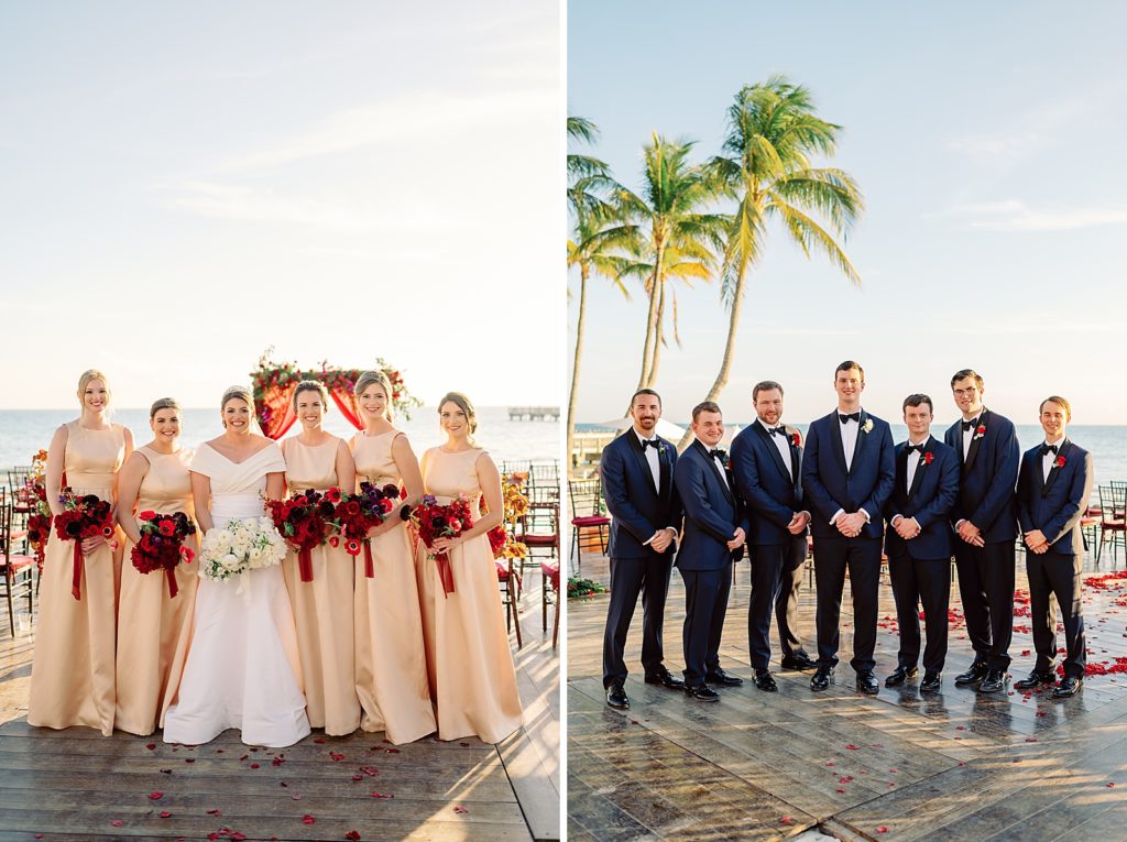 Bride with Bridesmaids and Groom with Groomsmen
