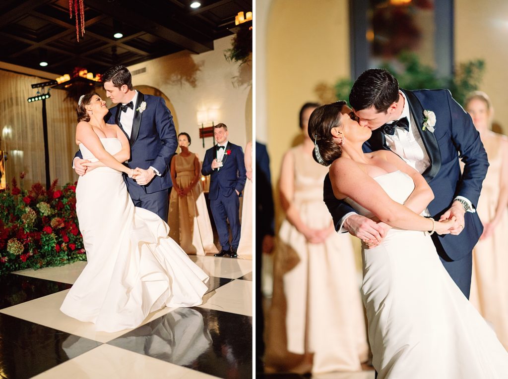 First dance Bride and Groom kissing