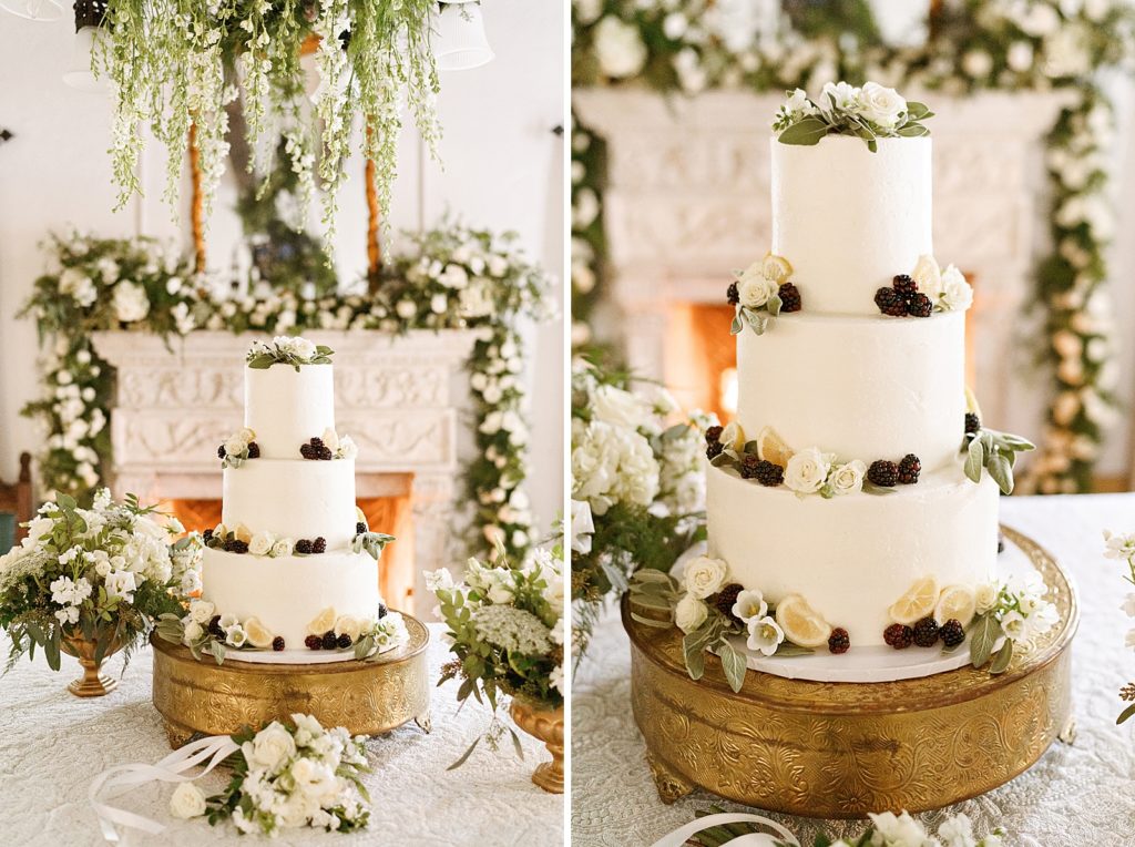 Detail shot of wedding cake 