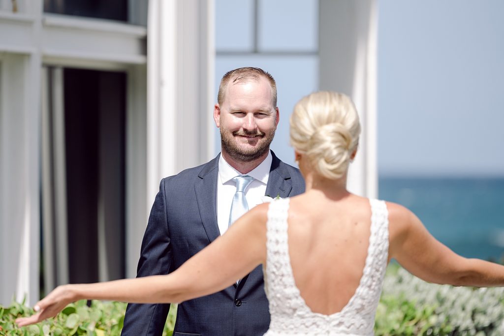 Groom's reaction to seeing Bride for First Look