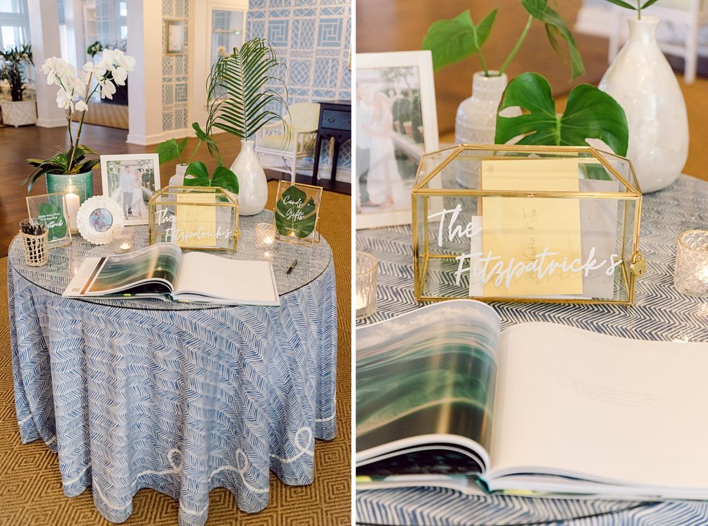 Detail shot of the letter table with guestbook